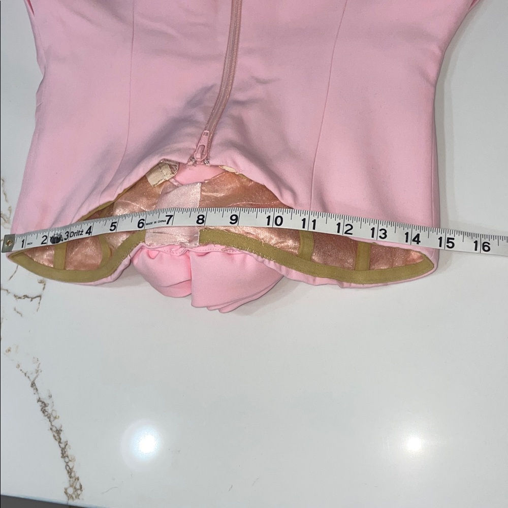 Pink Strapless Cutout Flower Front Mini Dress | L - Picture 15 of 17